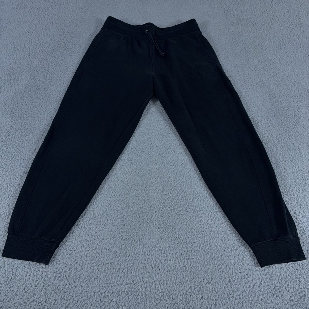 True Religion Sweatpants Mens‎ Small Black Vintage Jogger Cuffed Casual Lounge